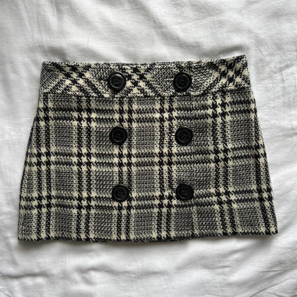 Express Design Studio Womens Black White Houndstooth Plaid Mini Skirt Napoleon 4